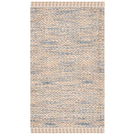 Safavieh 9 x 12 ft. Natural Fiber Rustic Rectangle Hand Woven Rug, Natural & Blue NF822A-9